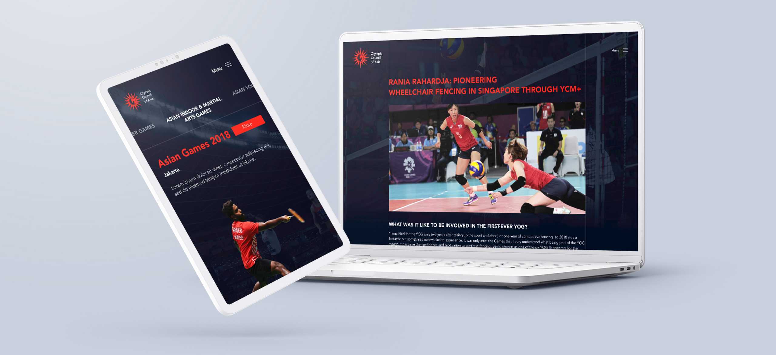 OCA website on different devices